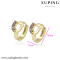 28621 xuping hot sale fashion 14k gold color synthetic zircon women's hoop earrings